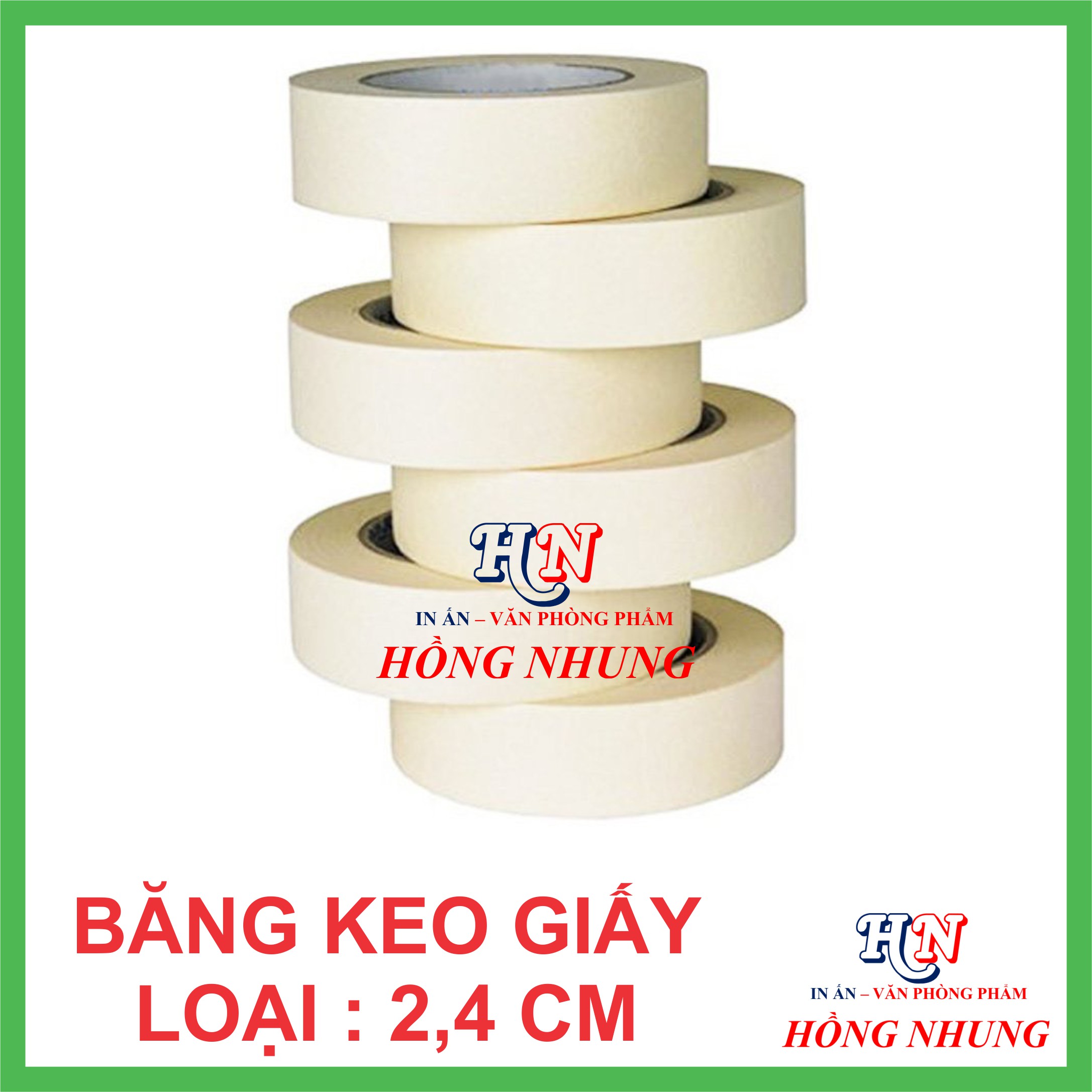 [ SÉT ] COMBO 6 Cuộn Băng Keo Giấy 2,4F (2,4cm) ; Siêu dính, bền, chắc chắn, tiện dụng ; Hồng Nhung VPP