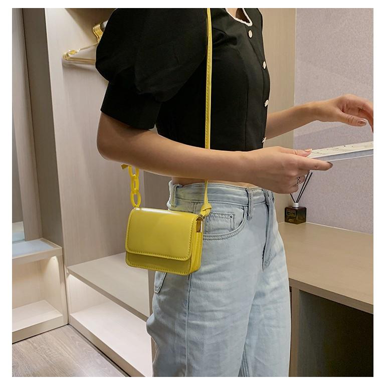 Túi Xách Nữ 50K - TÚI ĐEO CHÉO DÂY PHA XÍCH ULZZANG CÁ TÍNH KT 12CM TD04