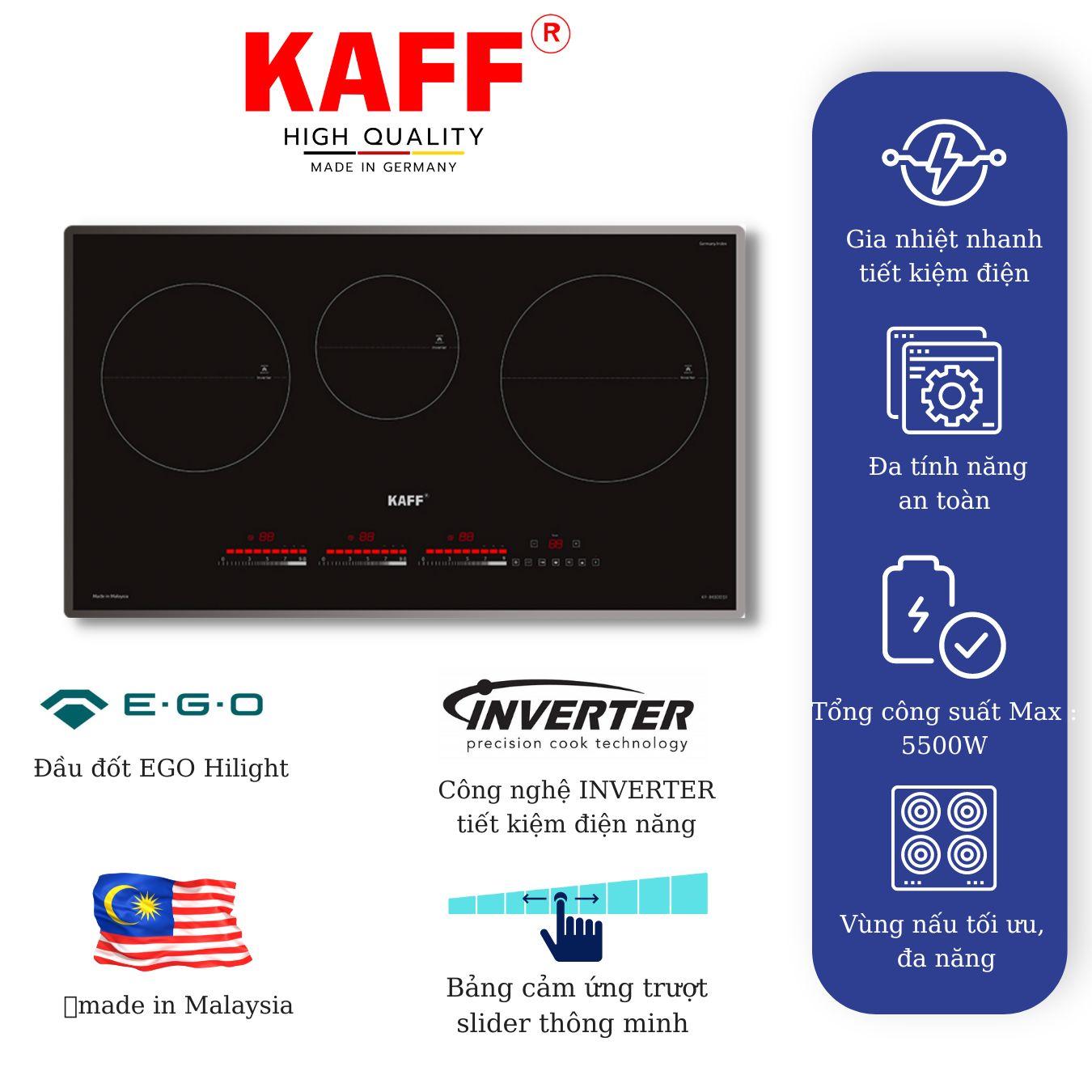 Bếp âm từ đa điểm nhập khẩu Malaysia KAFF KF-IG3001II - Hàng chính hãng