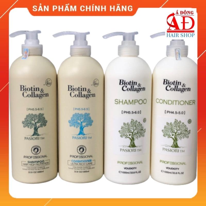 BỘ DẦU GỘI XẢ BIOTIN COLLAGEN PASIORI TRĂNG SIÊU MỀM MƯỢT CHO TÓC KHÔ Ý 1000ML*2 (Cặp