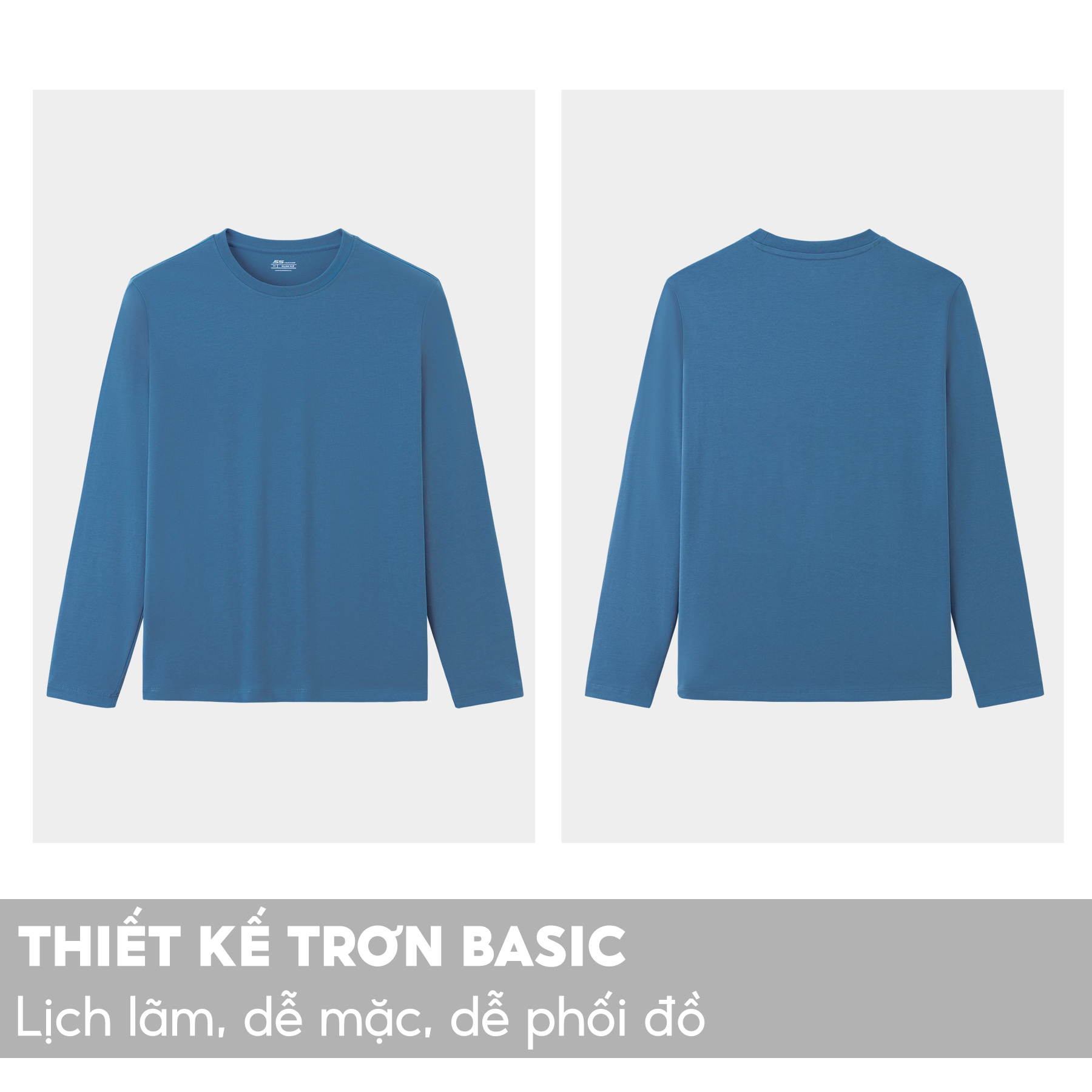 Áo Thun Nam Dài Tay 5S FASHION, Chất Cotton, Mềm Mại, Thấm Hút, Thiết Kế Trơn Basic Dễ Mặc (ATO23002)