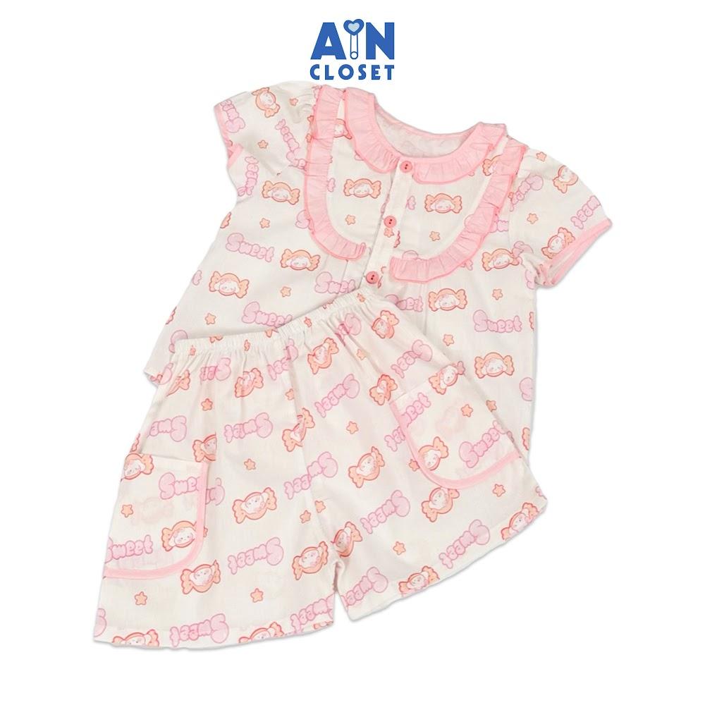 Bộ quần áo Ngắn bé gái họa tiết Cún Hồng Sweet cotton - AICDBGBTFMZC - AIN Closet