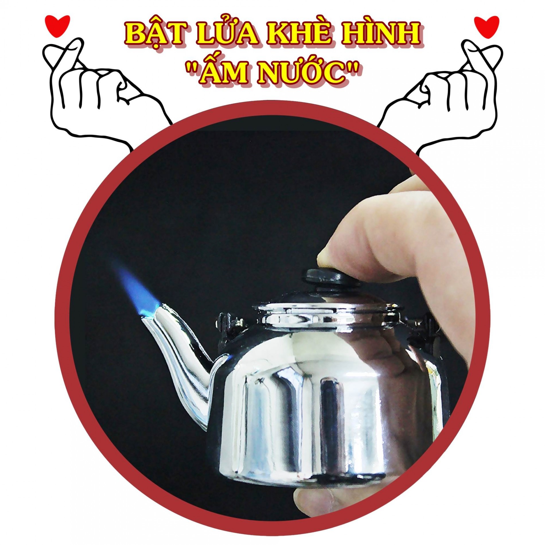 Hộp Quẹt Bật Lửa Khè Hình Cái Ấm Nước inox Mini làm vật Trang Trí, Quà tặng độc lạ, ý nghĩa - batluatany DL088