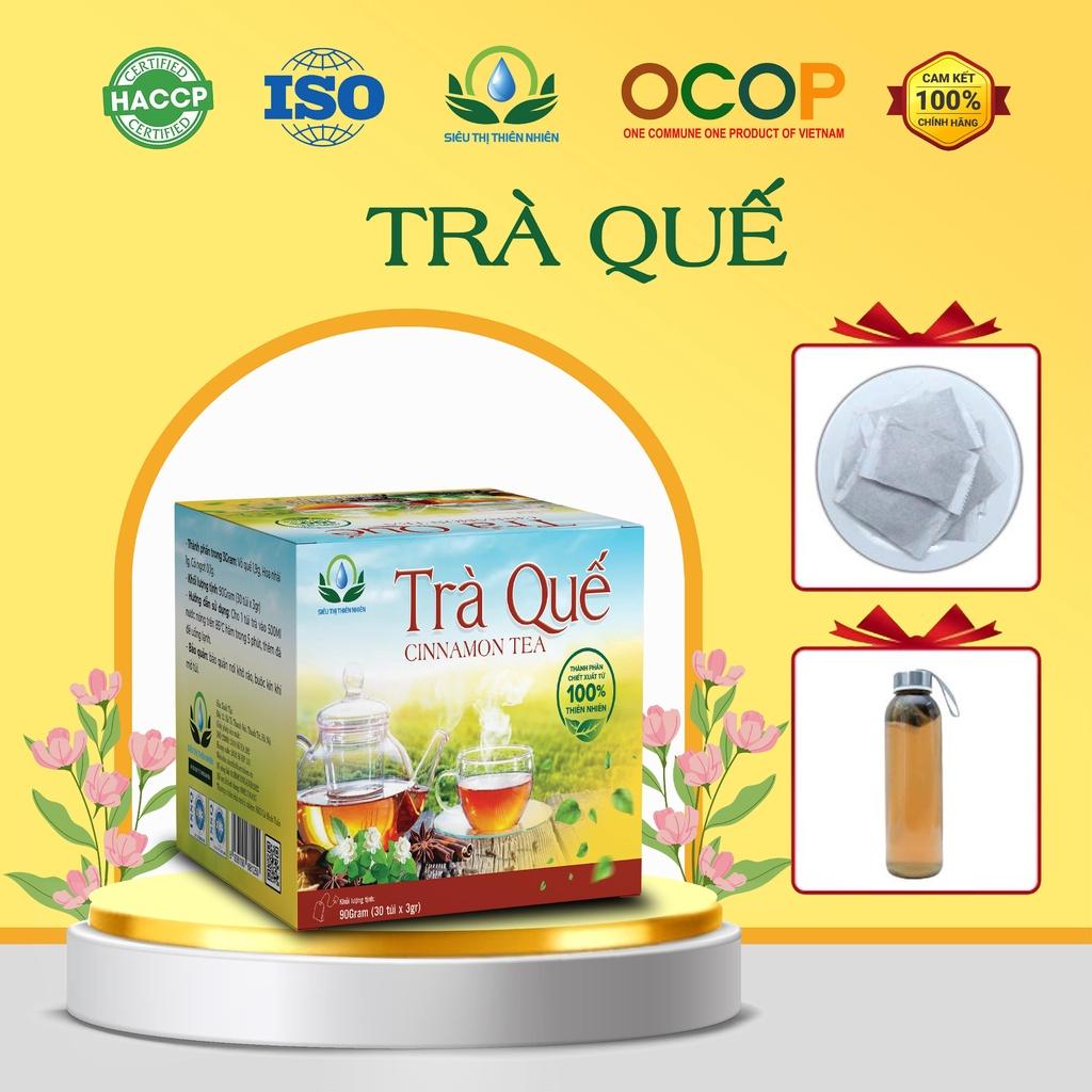 Trà Vỏ Quế hộp 30 Túi Lọc x 3Gram giúp chống cảm lạnh, đầy hơi, giảm mụn của Siêu Thị Thiên Nhiên