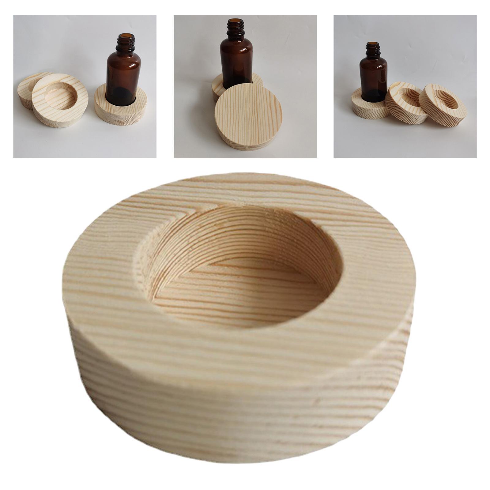 2x Essential Oil Display Storage Organizer Bottles Holder 50ml Single Slot Hole Diameter 1.5inch Hard Pine Wood Rack Presentation Shelf