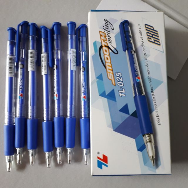 Combo 5 Bút bi Thiên Long TL-025 ngòi 0.8mm - có tấm đệm mềm giúp cầm êm tay và giảm trơn khi viết