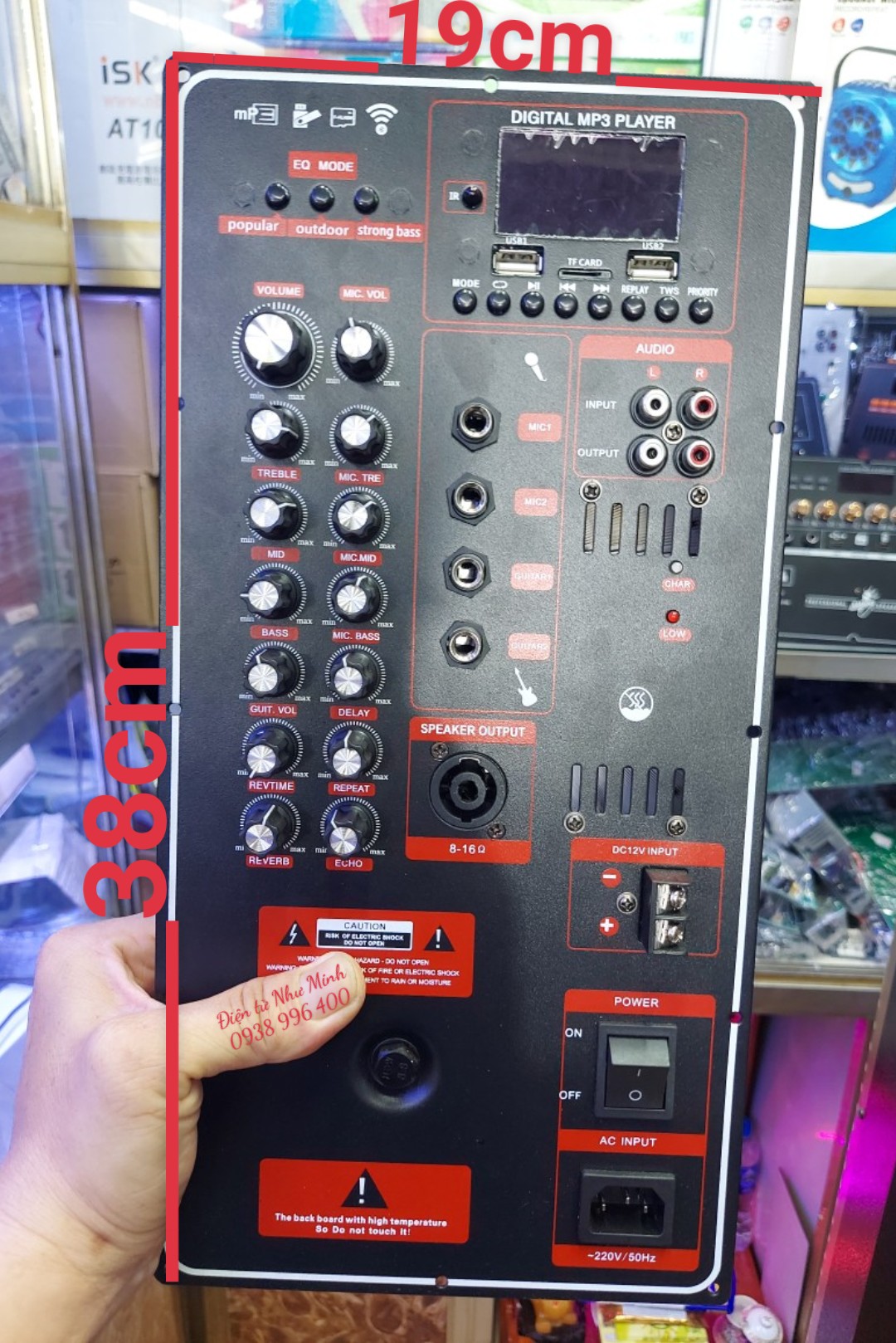 Mạch Loa Kéo B320 DSP Reverb Kích Thước 19x38cm 500w max