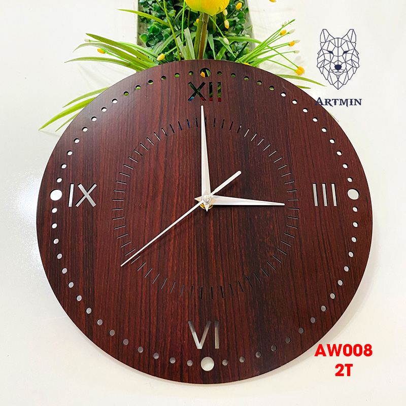 AW008 - Đồng Hồ Gỗ Treo Tường – Décor Trang Trí Tinh Tế