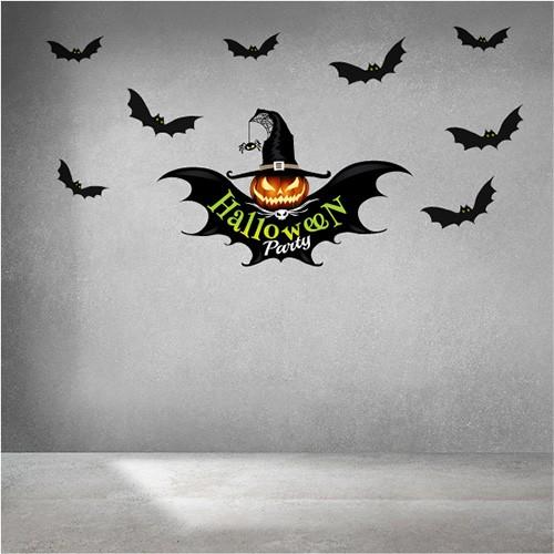 Decal trang trí Halloween vua dơi cùng đồng bọn