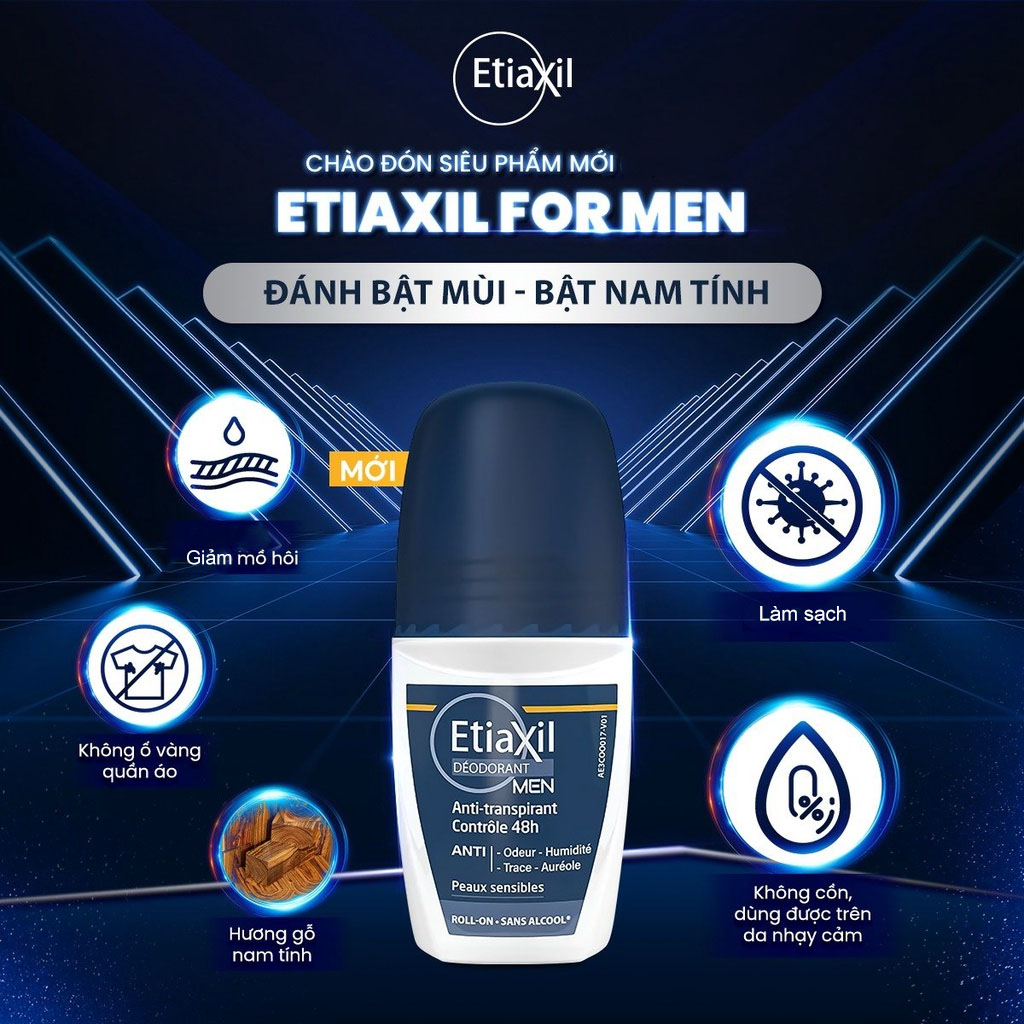 Lăn khử mùi hàng ngày Etiaxil 48h dành cho nam 50ml NPP Shoptido