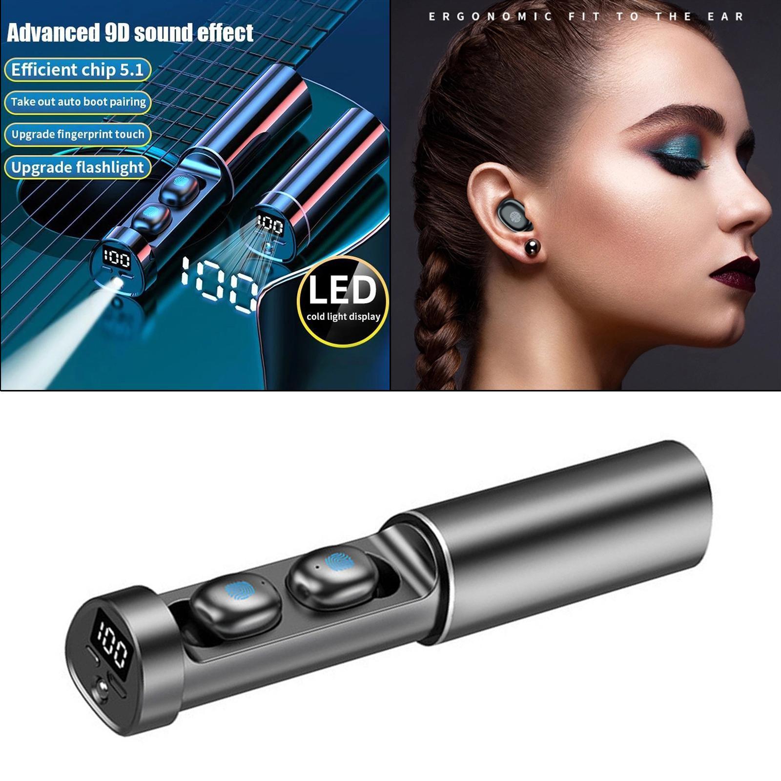 R15 Bluetooth 5.1 True Wireless Earbuds In Ear with Deep Bass Black