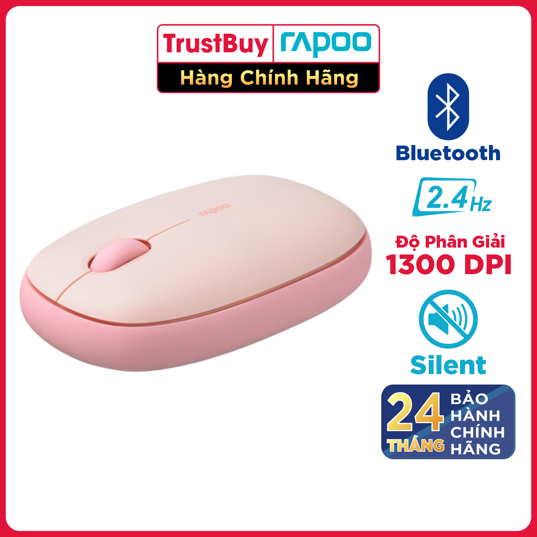 Chuột Không Dây Silent Wireless Và Bluetooth RAPOO M650 - Hàng chính hãng