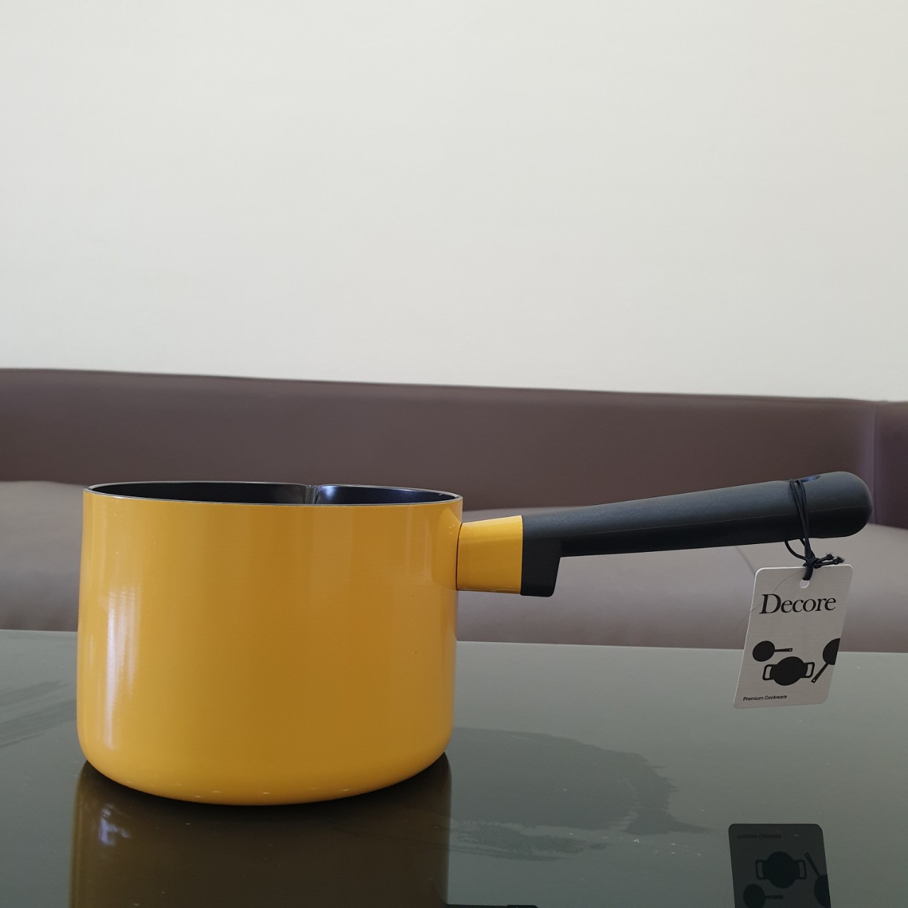 Nồi Quánh 1 Tay Cầm Decor Milk 14cm Màu Vàng LocknLock LDE1142