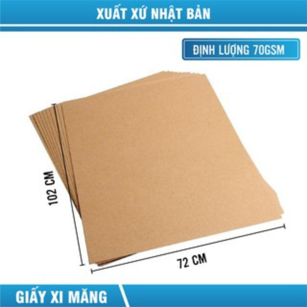 Giấy xi măng 20 tấm giấy Kraft (xi măng) gói hàng kích thước 72 x 102 cm