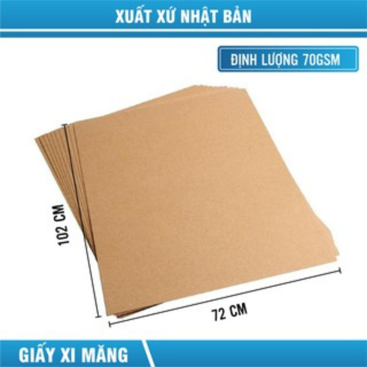 Giấy xi măng 50 tấm giấy Kraft gói hàng kích thước 72 x 102 cm
