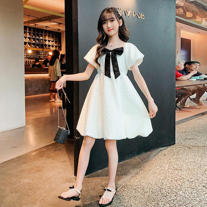 DONGSHOP HOT Cô gái ăn mặc mùa hè 2023 trẻ em mùa hè tây thời trang trẻ em váy công chúa cô gái trung bình lớn bé váy
