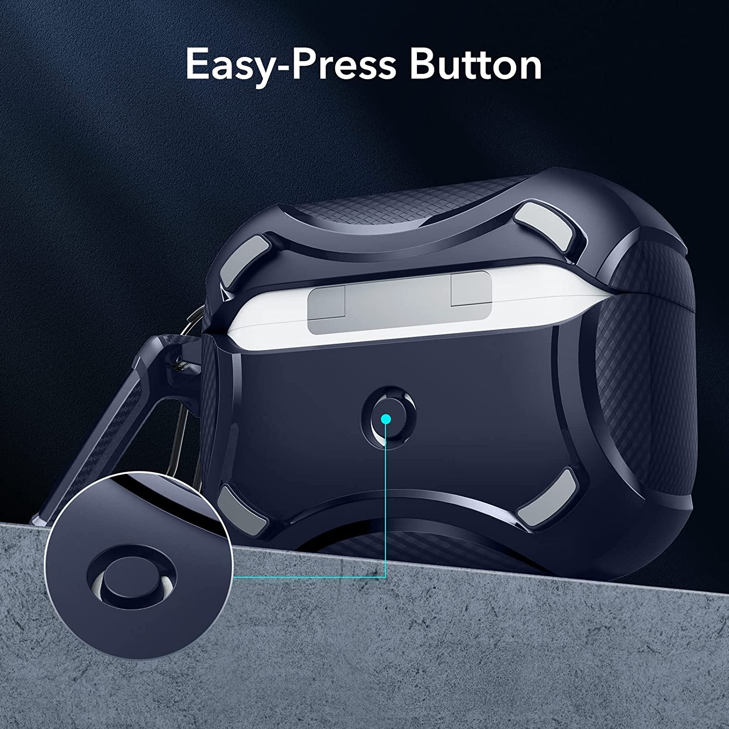 Bao Case cho AirPods Pro 2 ESR Cyber Armor Tough Case with HaloLock - Hàng Chính Hãng
