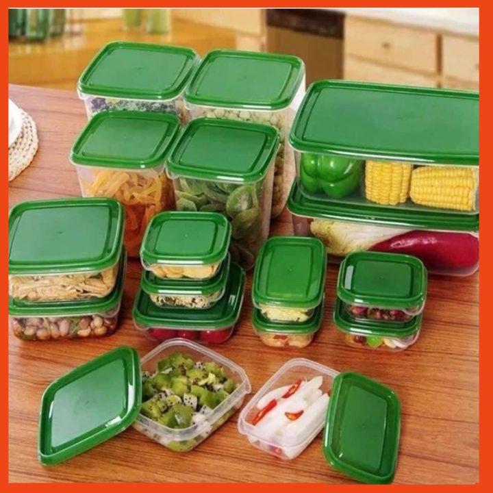 Bộ Hộp Nhựa - Hộp Đựng Thức Ăn 17 Chi Tiết Đựng Thực Phẩm Để Tủ Lạnh