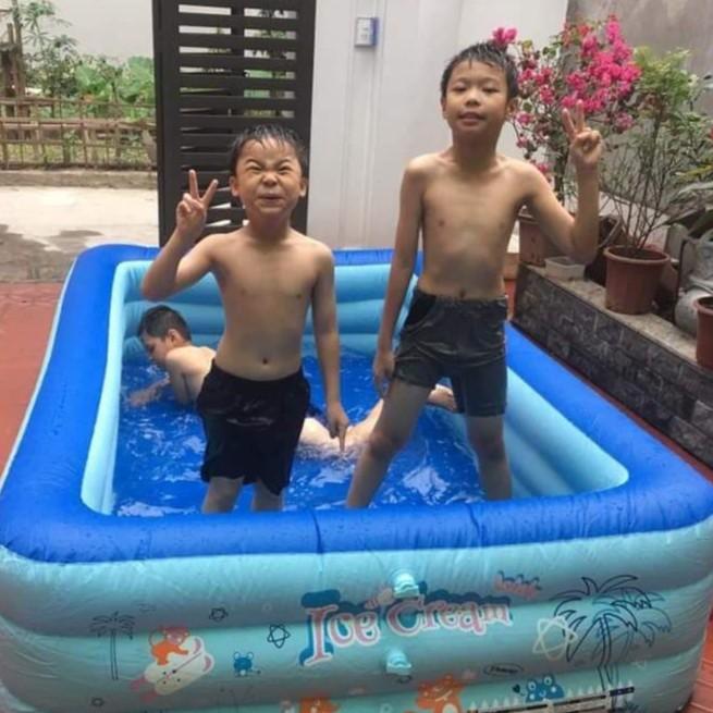 BỂ BƠI PHAO BƠI 3 TẦNG CHỮ NHẬT 1,3M CÓ ĐÁY CHỐNG TRƯỢT AN TOÀN CHO BÉ GIÁ SỈ 2021.