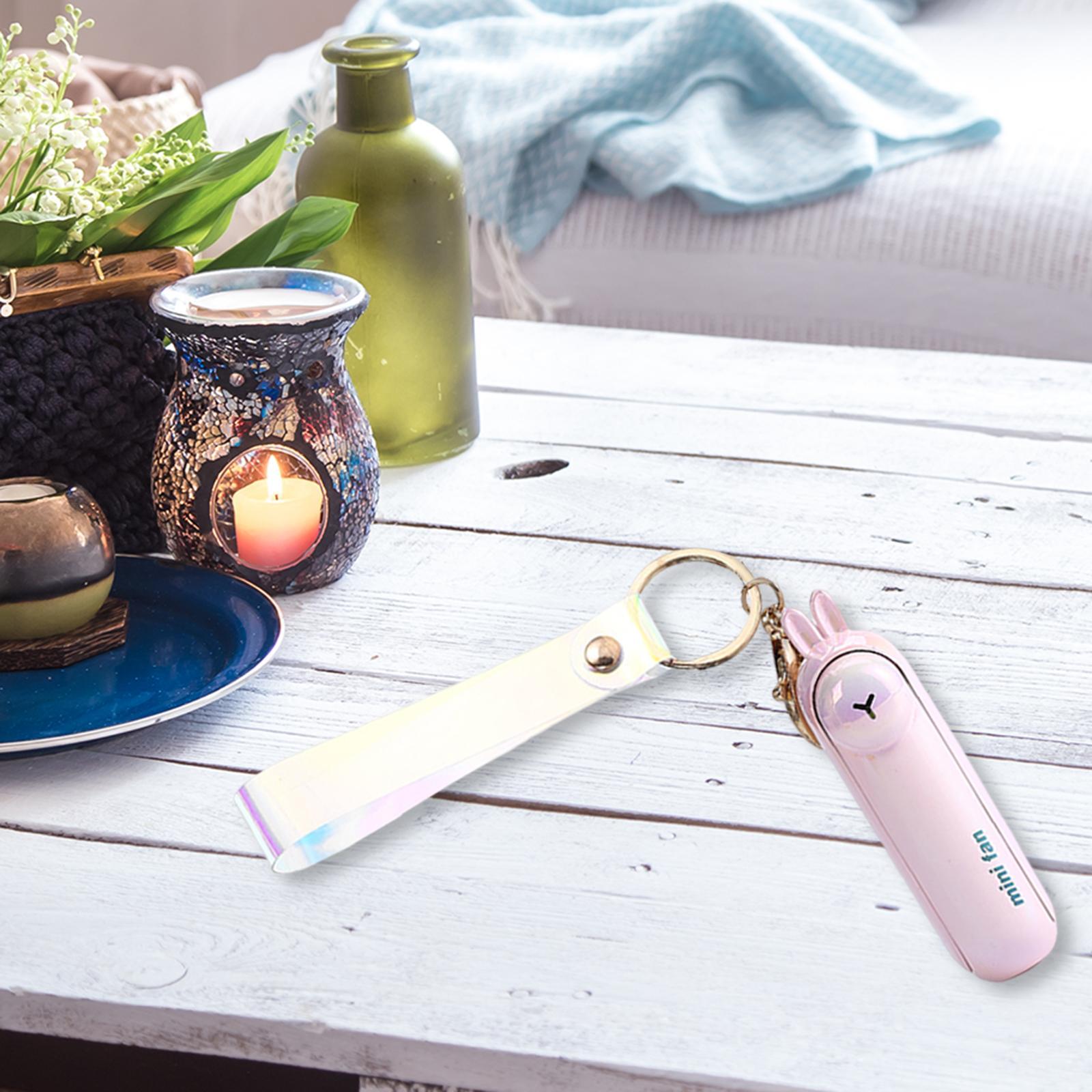 Keychain Fan Mini Cooling Fan Portable Mini Fan 3 Speeds Girls Kids USB Rechargeable Small Pocket Fan Personal Fan for Outdoor Sports Indoor
