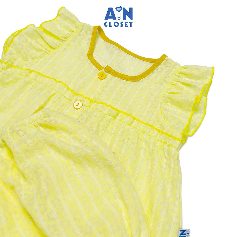 Hình ảnh Bộ quần áo ngắn bé gái họa tiết Hoa Cẩm cù vàng cotton boi - AICDBGCZFTZQ - AIN Closet