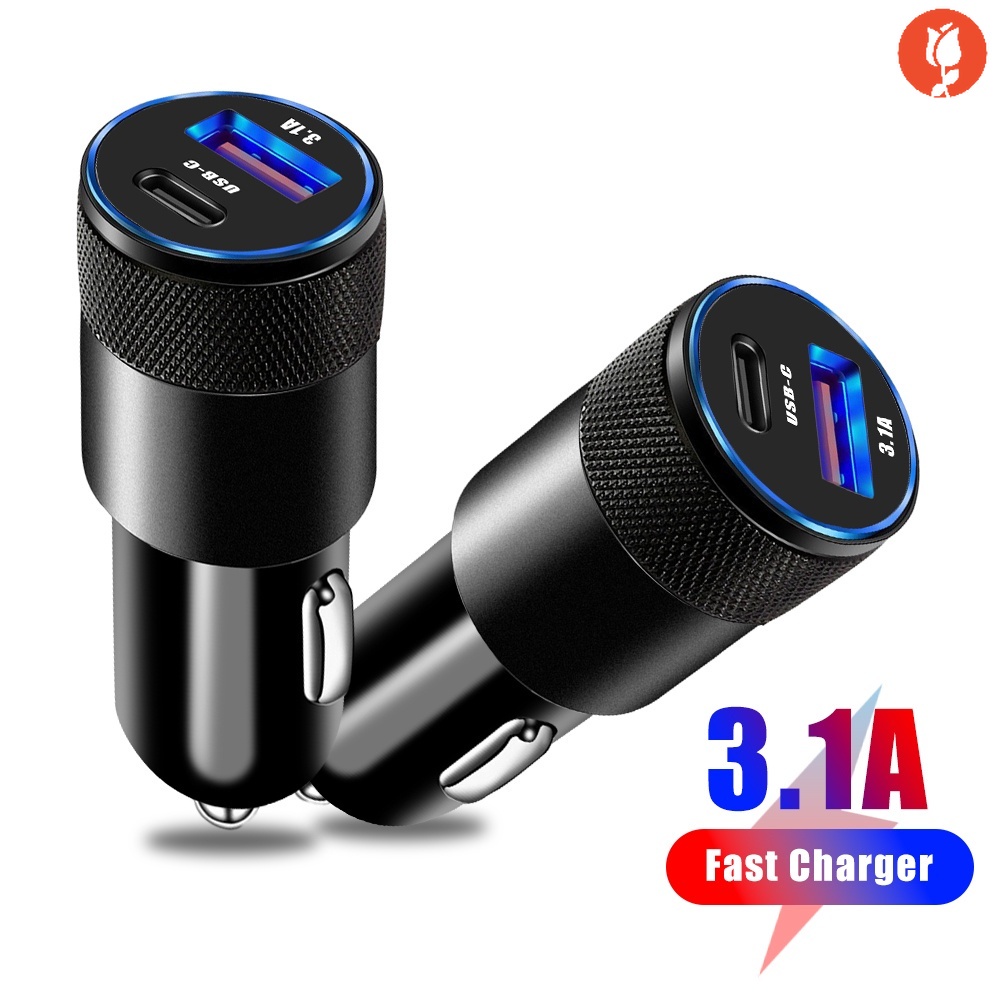 Tẩu Sạc Nhanh 15W 2 cổng USB Type-C Màu Đen Đa Năng Cho Xe Hơi Ô Tô - miếng lót chuột