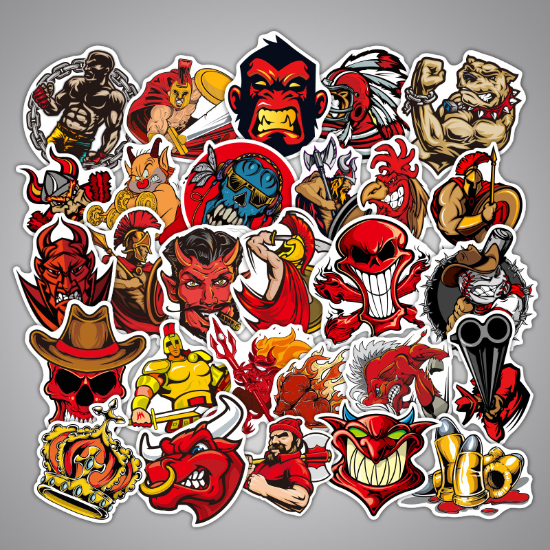 Bộ 100 miếng Sticker hình dán Red Warrior