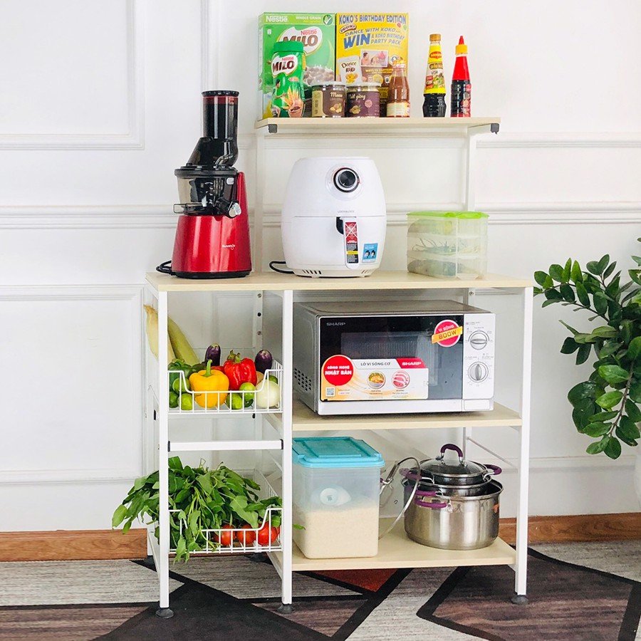 Kệ để lò vi sóng, kệ bếp Kena khung sắt Hòa Phát phủ sơn tĩnh điện chống gỉ sét KN 128