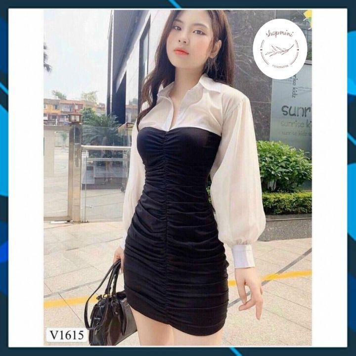 Đâm Ôm Nhún Eo Tay Dài Phối Voan Siêu Xinh Tôn Dáng