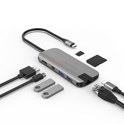 Cổng chuyển đổi HyperDrive Slim 8-in-1 USB-C Hub HD247B - Hàng chính hãng