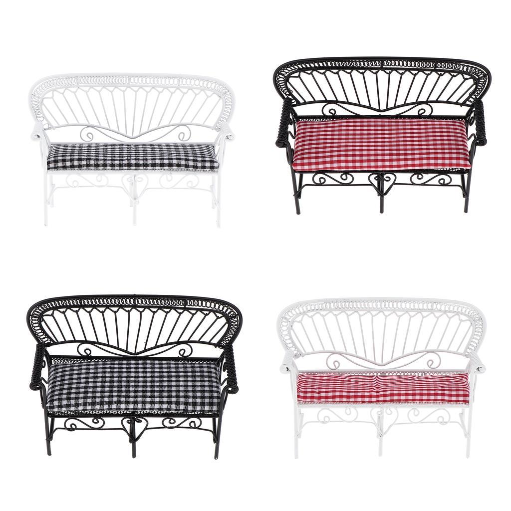 1/12 Dollhouse Furniture Miniature Chair Sofa Decoration Black