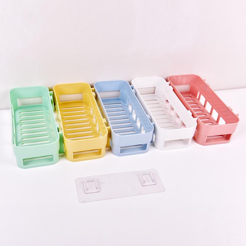 Kệ Nhà Tắm Phòng Bếp Dán Tường Kệ Đựng Mỹ Phẩm Gia Vị Treo Tường Hình Chữ Nhật H091