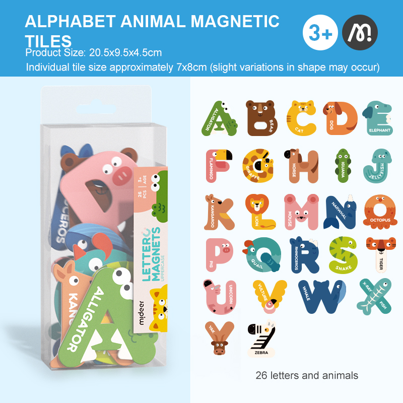 Bảng chữ cái tiếng anh và bảng số nam châm cho bé Mideer Letter Magnets - Number Magnets, Đồ chơi giáo dục cho bé 1 2 3