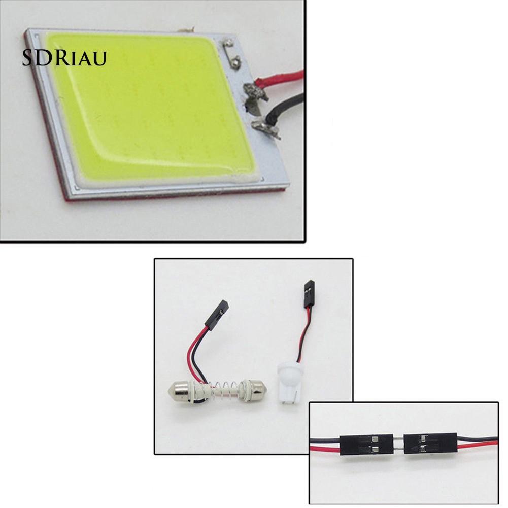 Bộ đèn LED màu trắng 48 SMD COB LED T10 4W 12V cho nội thất xe hơi
