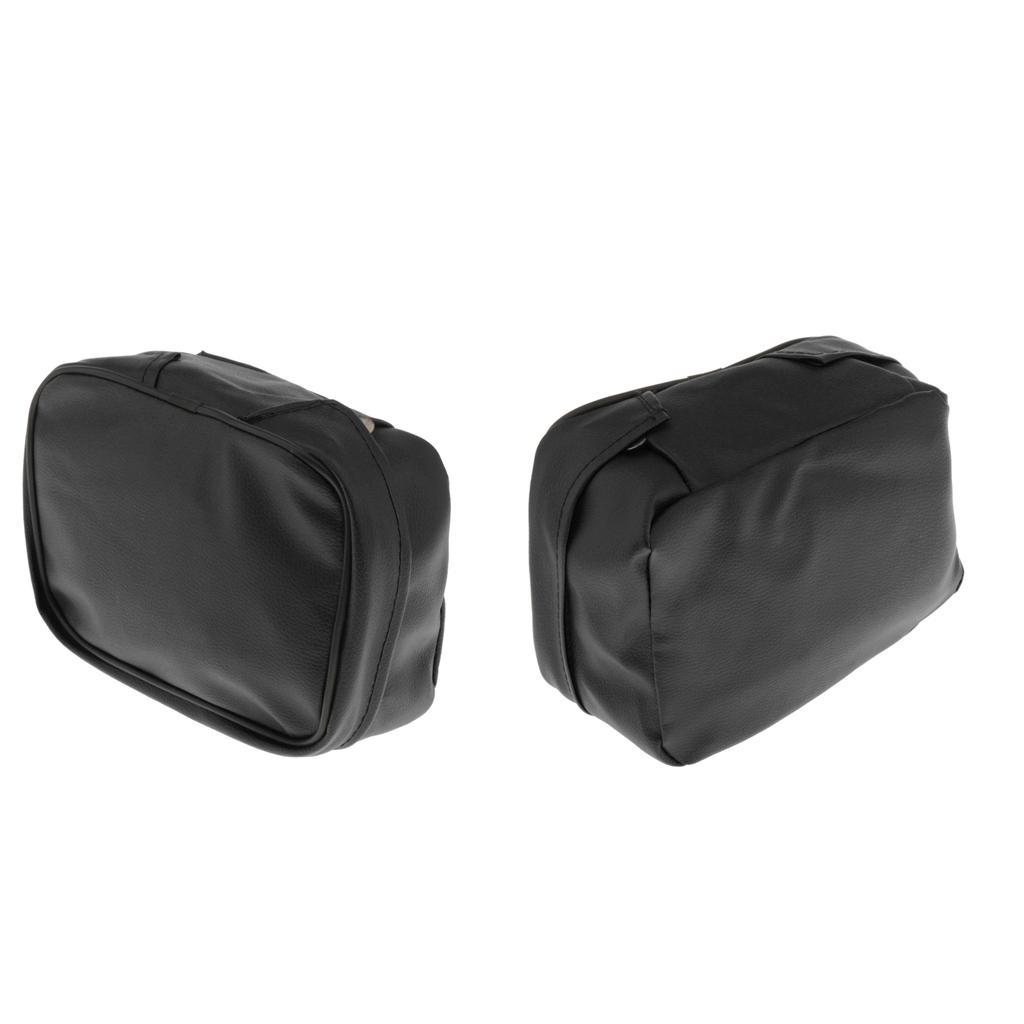 2pcs Black Motorcycle Rear Tail Seat Back Waterproof Travel Storage