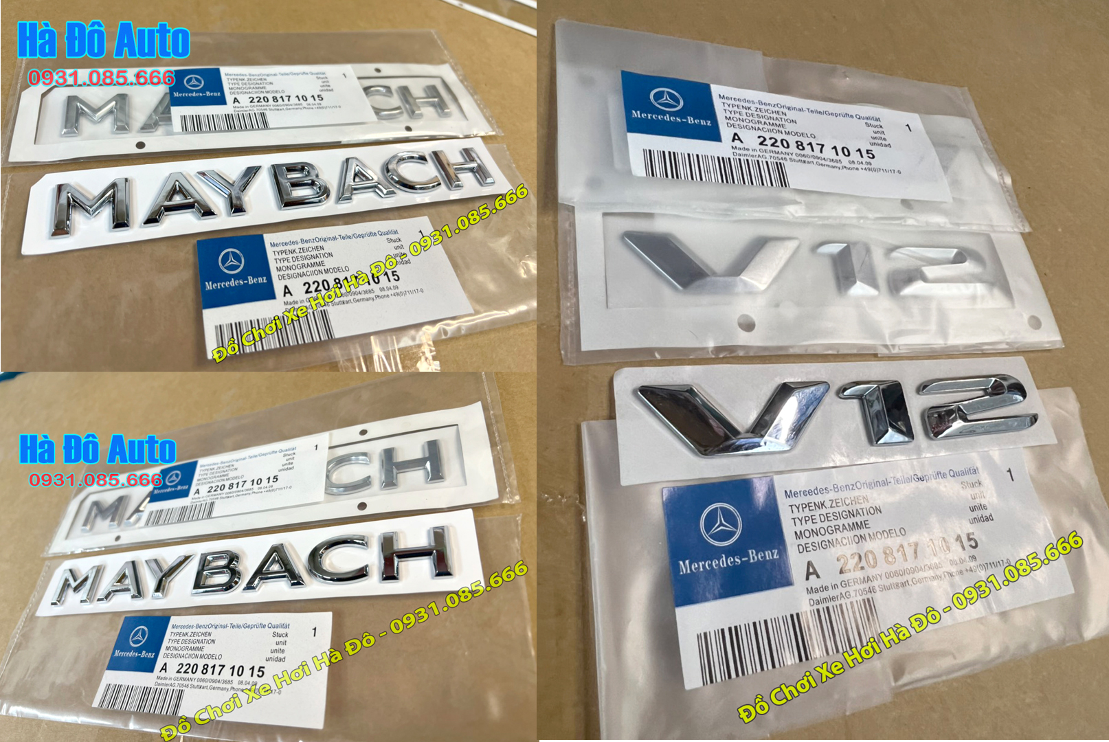 Chữ Nổi Maybach V12 - Tem Chữ Maybach V12 Dán Sau Xe Mercedes Maybach