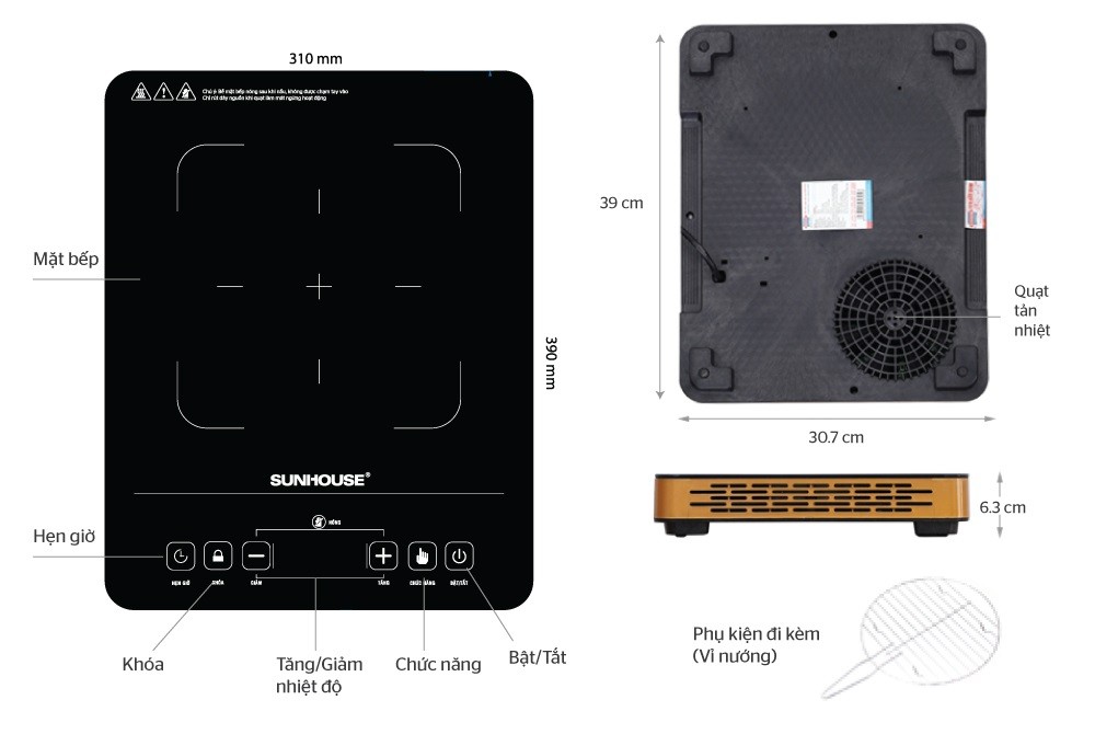 Bếp hồng ngoại Sunhouse SHD6015 - Hàng Chính Hãng