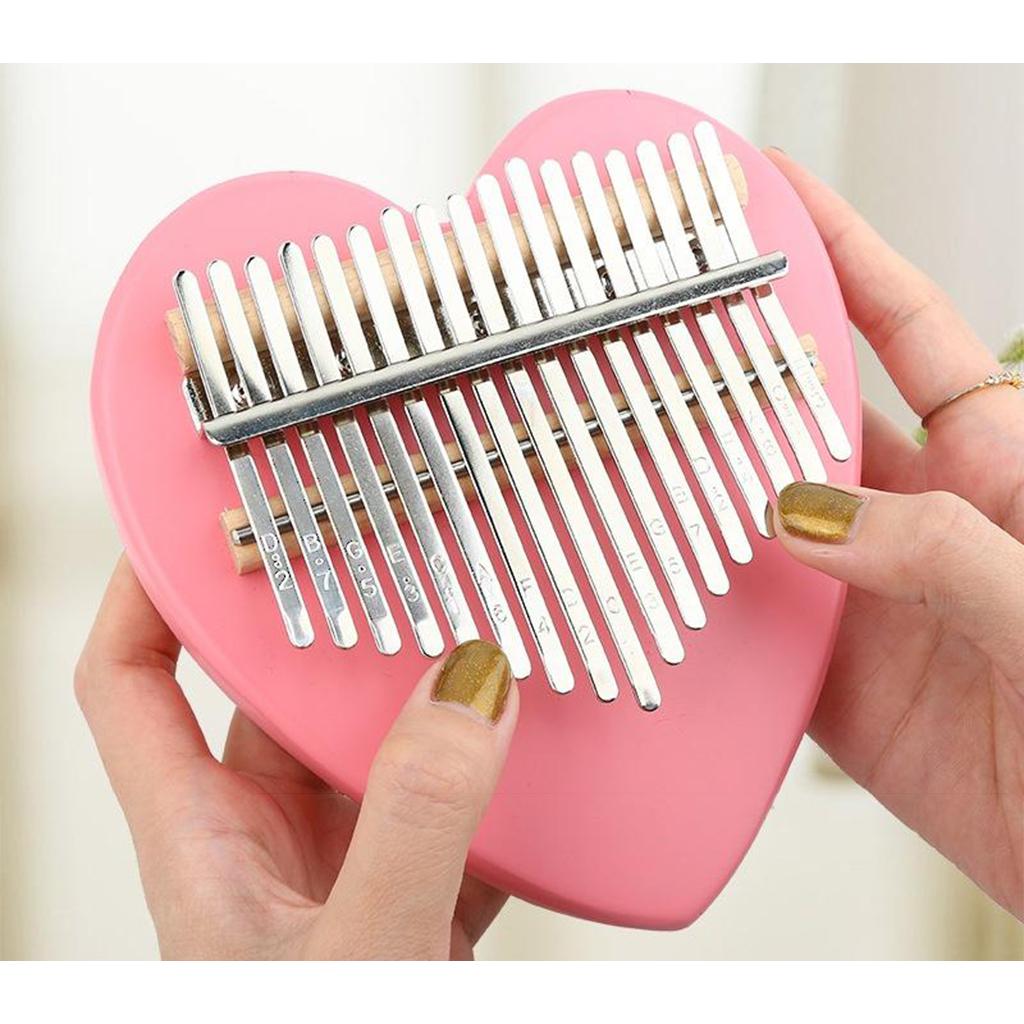 Kalimba 17 Keys Thumb Piano with Study Instruction and Tune Hammer, Portable Mbira Wood Finger Piano, Gift for Kids Adult Beginners Professional