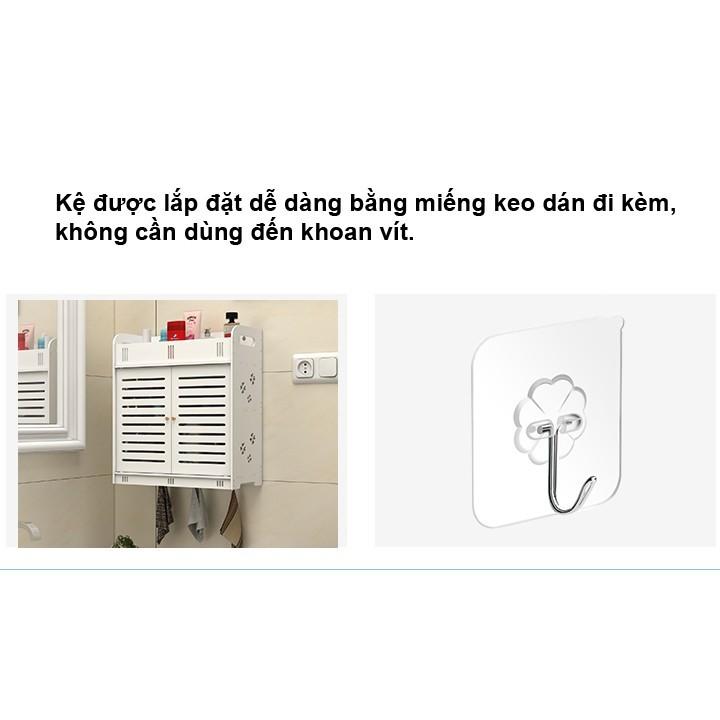 Tủ nhà tắm treo tường 2 cửa thanh lịch - Kệ  lắp ráp treo tường nhà tắm