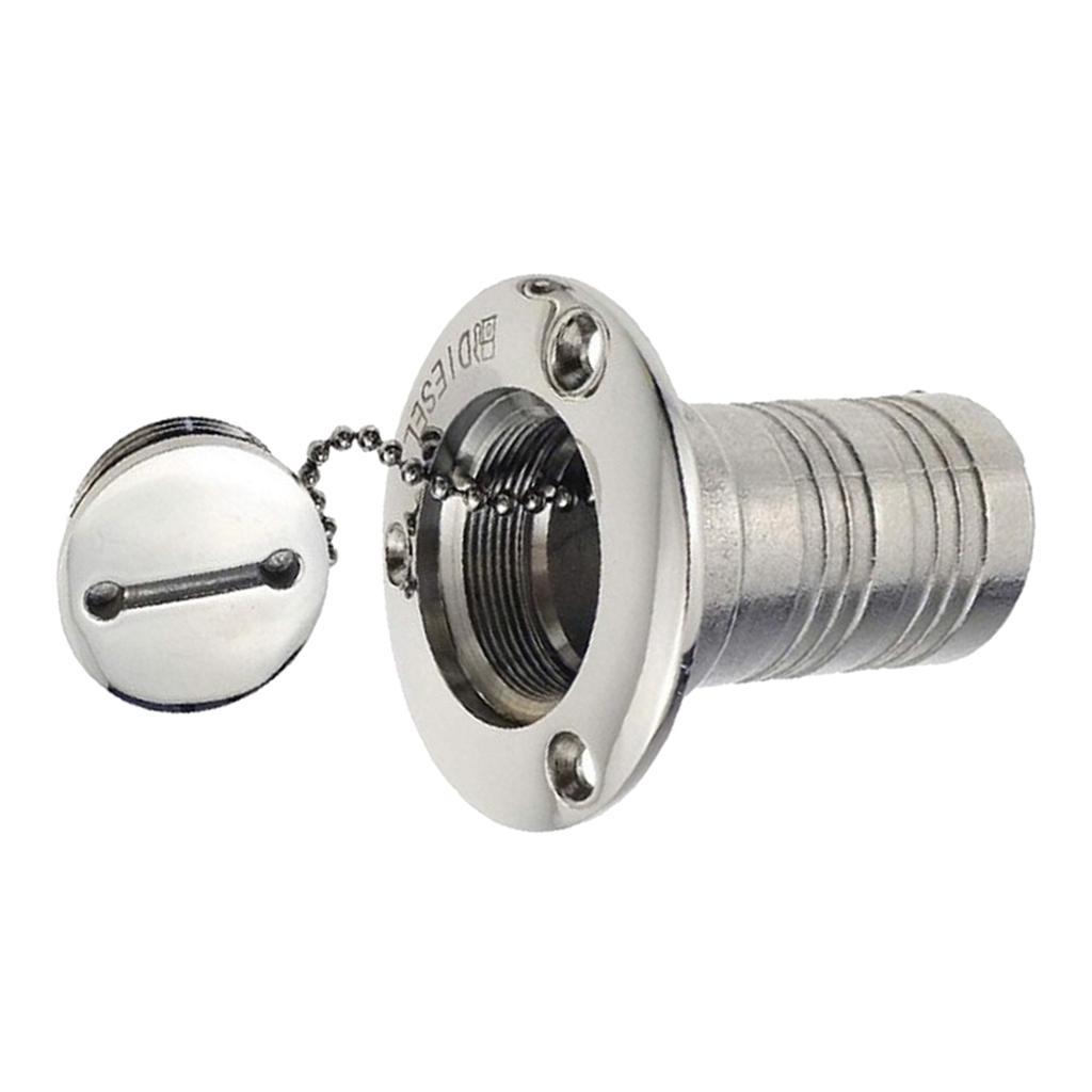 Marine Boat   Fuel Tank Deck Fill Filler & Key 316 Stainless Steel