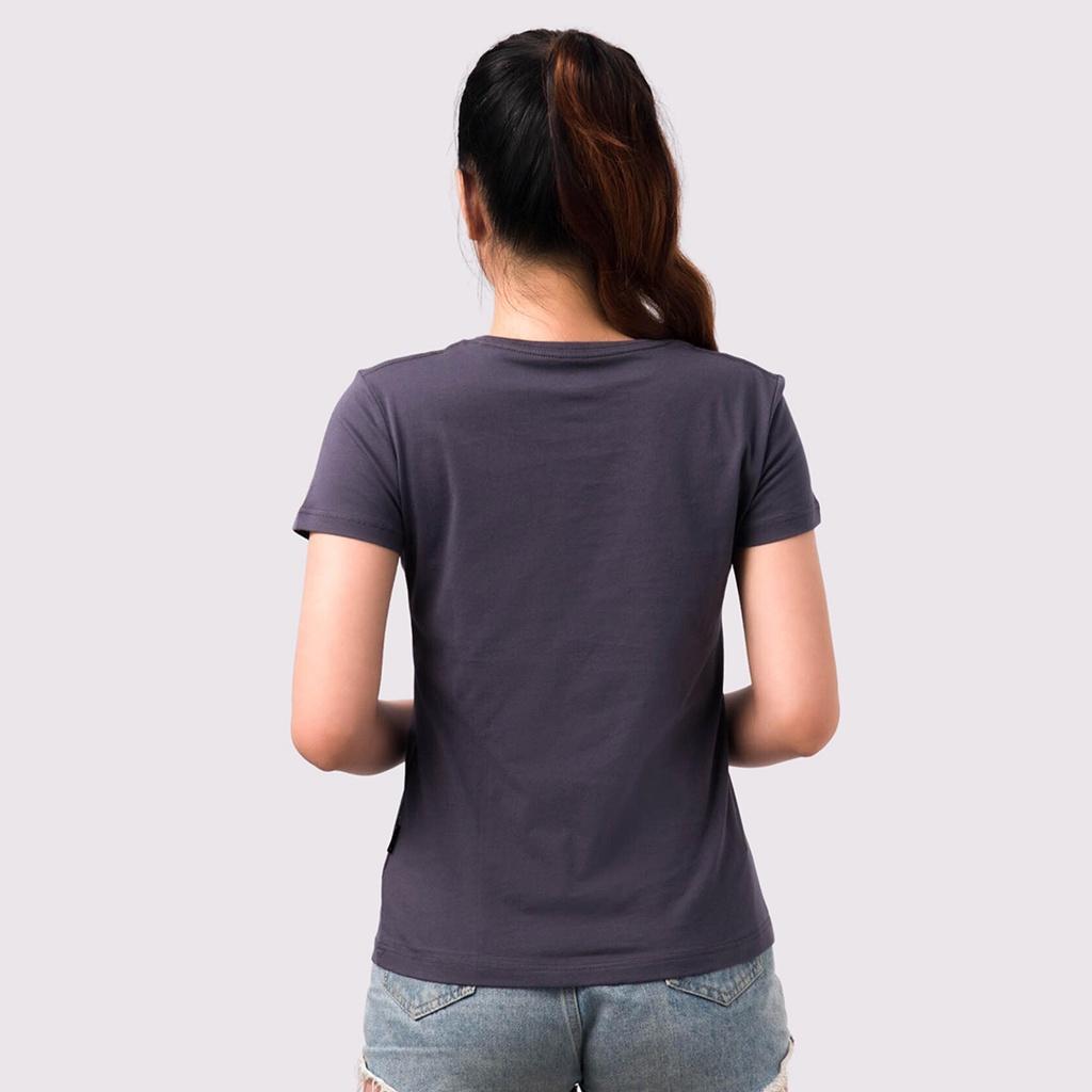 Áo Phông Nữ Cổ Tròn Màu THAN CHÌ 100% Cotton Cao Cấp, Công Nghệ Khử Mùi Ag+, An Toàn Cho Da - Gold Rhino
