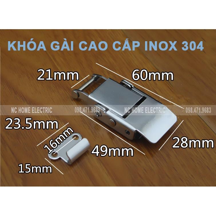 KHÓA GÀI INOX 304 CAO CẤP - KHOÁ HỘP, KHOÁ LỌC CHẾ