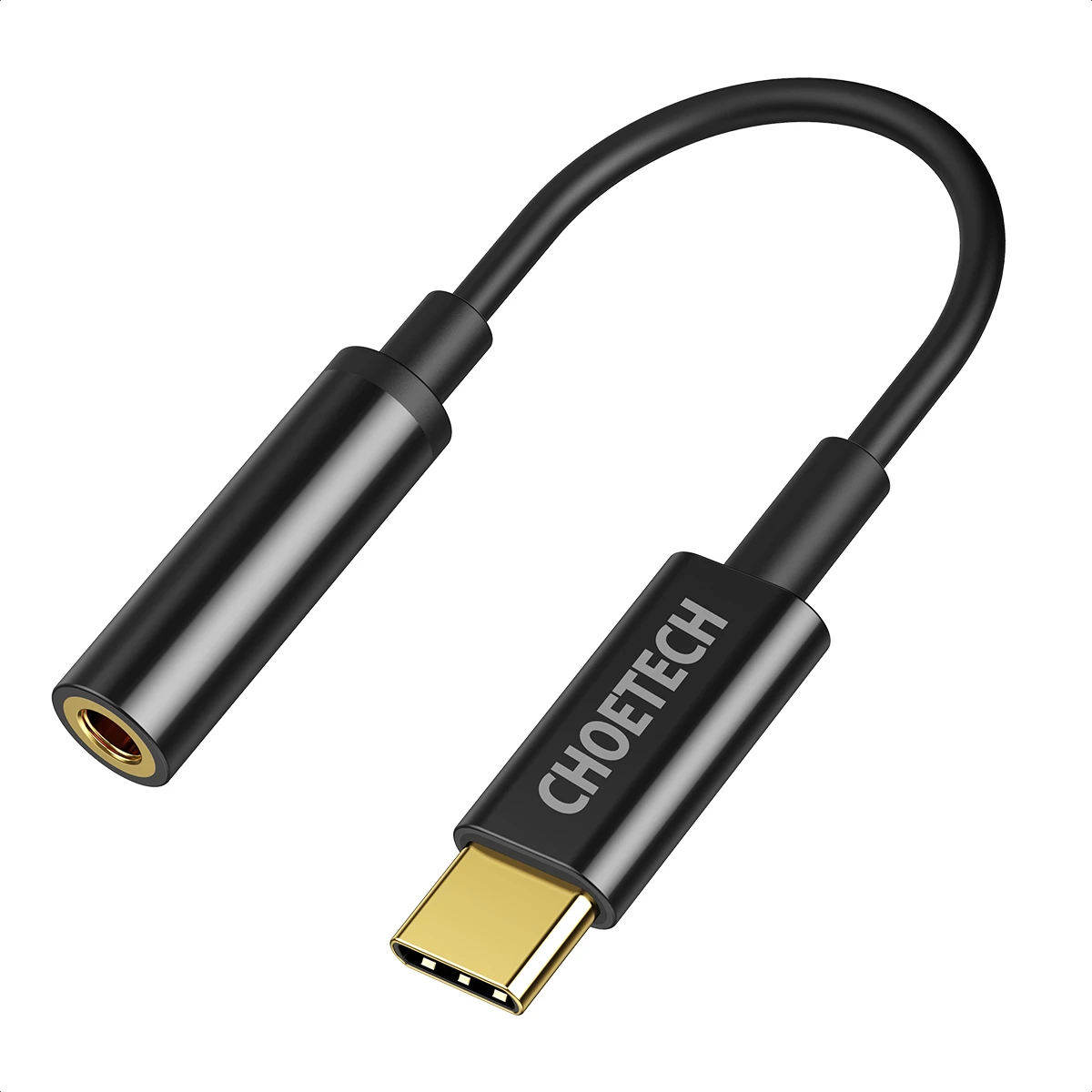 Đầu chuyển adapter Type-C sang jack tai nghe Audio 3.5mm hiệu CHOETECH AUX003 hỗ trợ Macbook Pro, iPad Pro, samsung, huawei, google pixel trang bị chip điều khiển thông minh, chuẩn âm thanh Hifi - hàng chính hãng