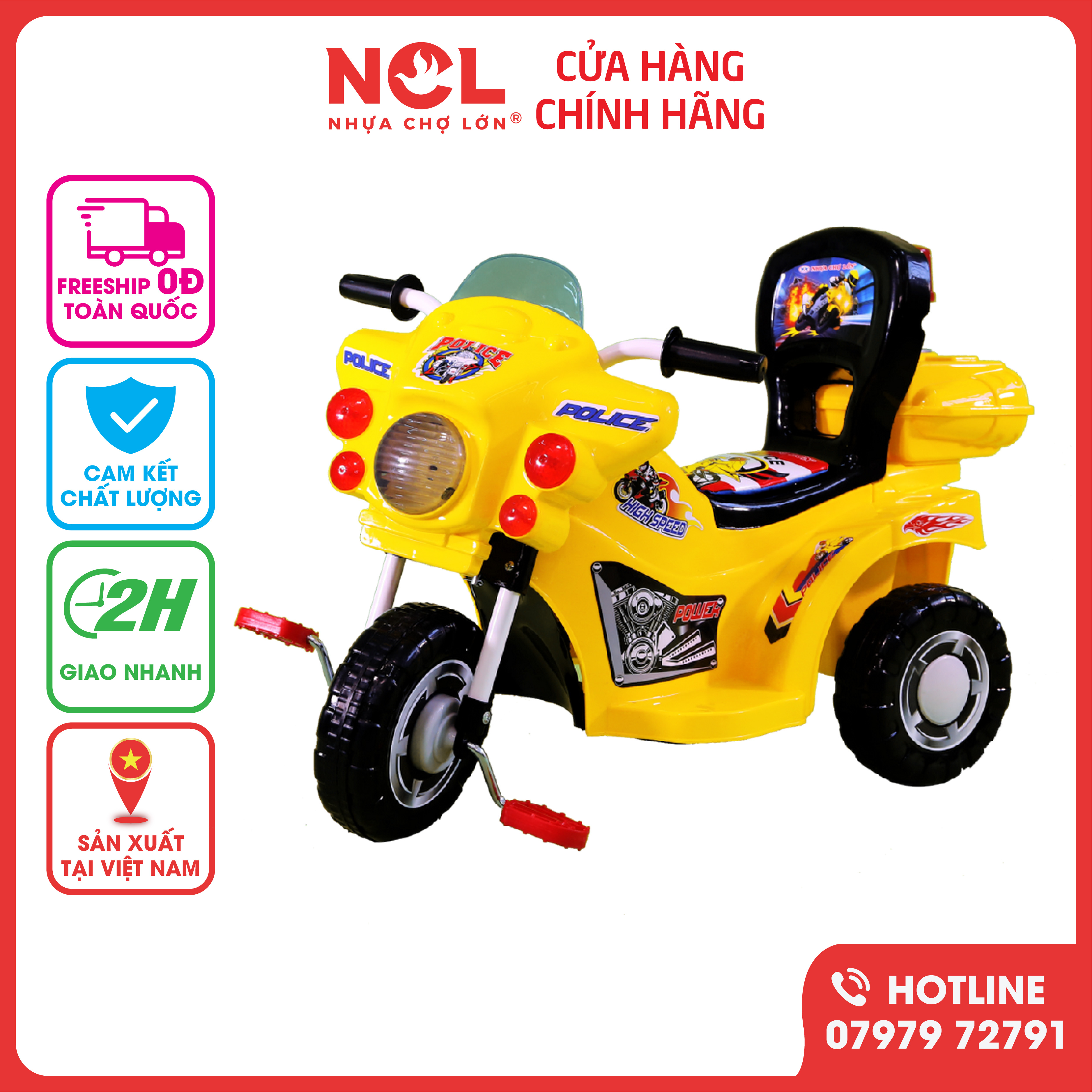 Xe 3 Bánh Nhựa Chợ Lớn L9 Police K3 - M1671-X3B