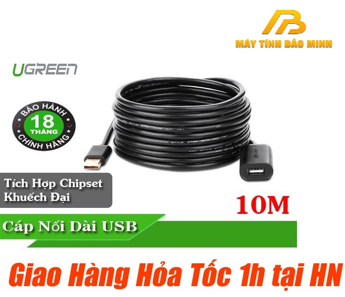 Cáp USB 2.0 nối dài 10M chính hãng Ugreen 10321