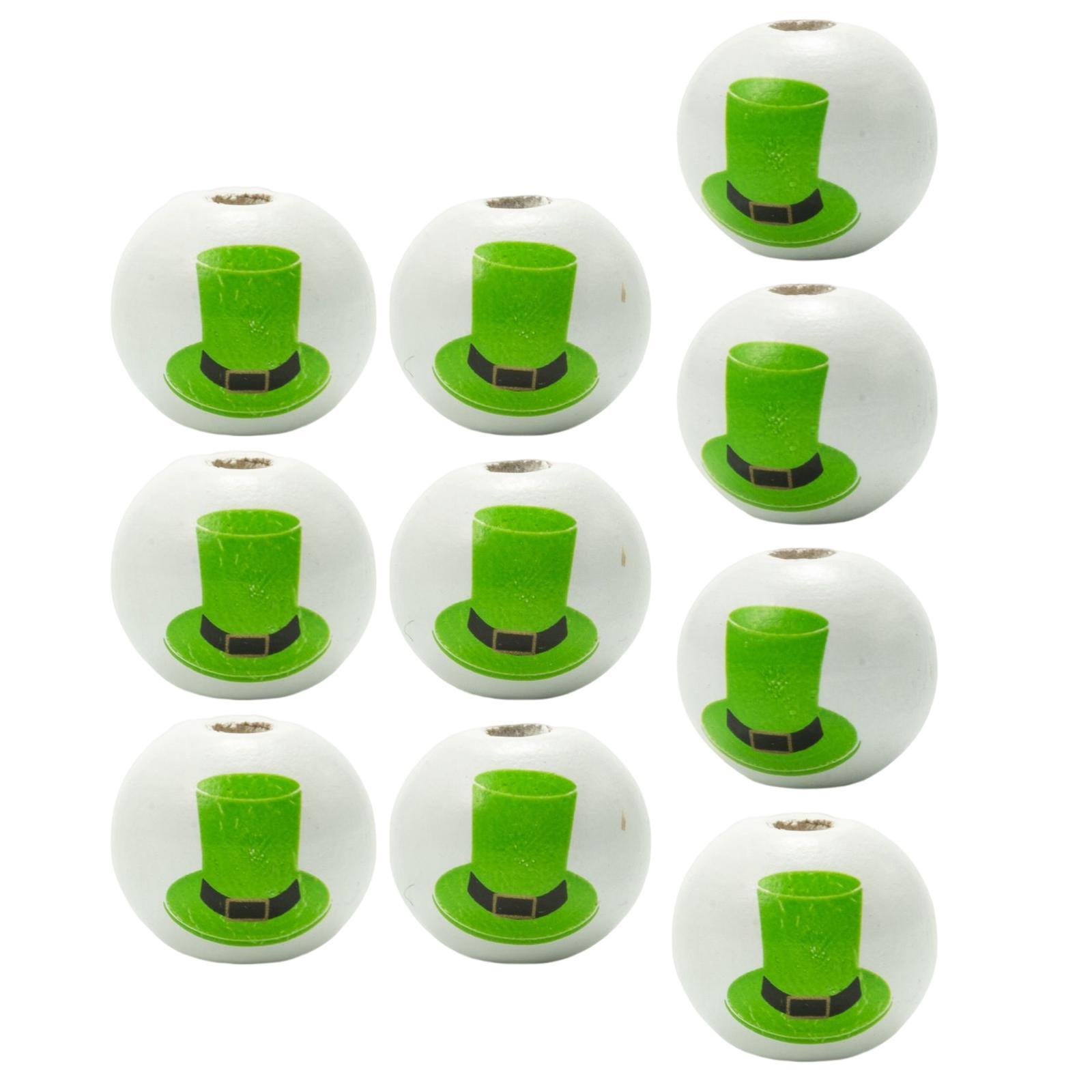 10Pcs ’S Day Wooden Beads smooth Polished for Handicrafts