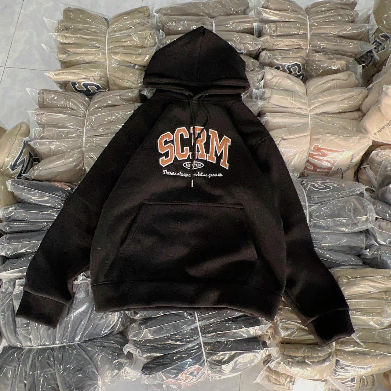 Áo Khoác Nỉ Hoodie Nam Nữ Với Chất Vải Dày Dặn Mềm Mịn Dáng Form Rộng Đẹp Áo Có In Chữ SCRM Sắc Nét Áo Đẹp Hàng Hot Trend HTM FASHION