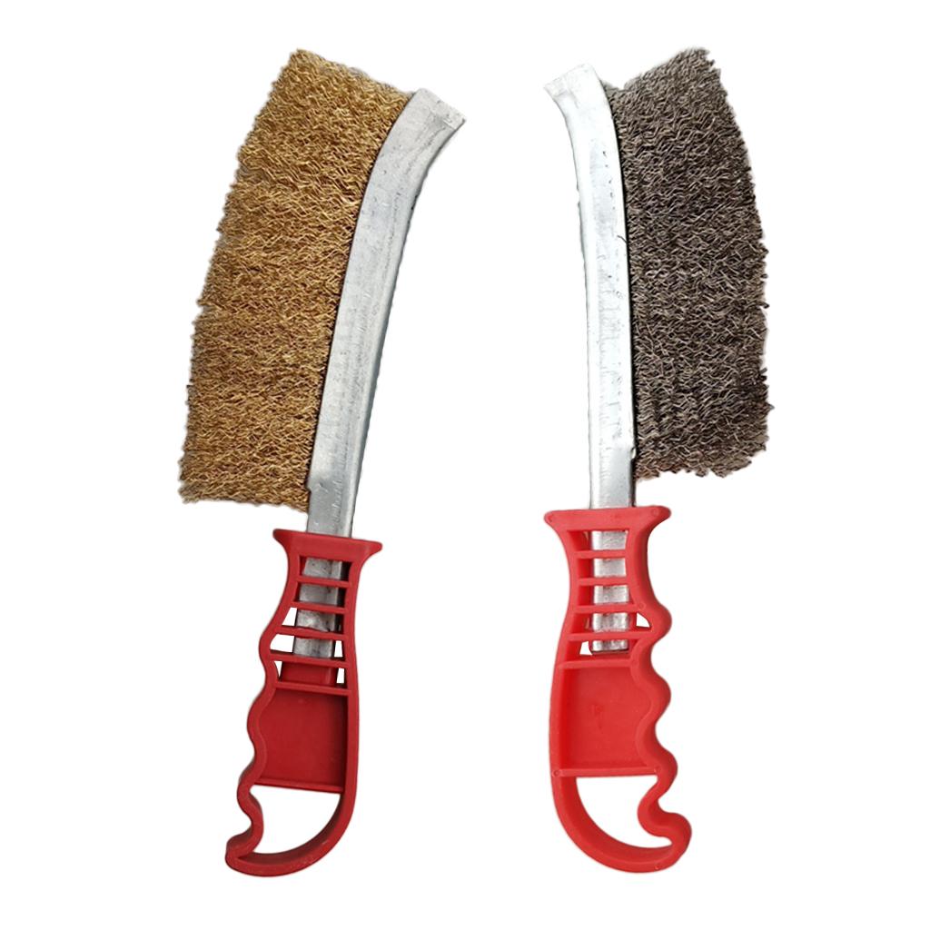 2pcs Steel Wire Hand Scratch Brush with Plastic Handle Rust &amp; Weld Cleaning
