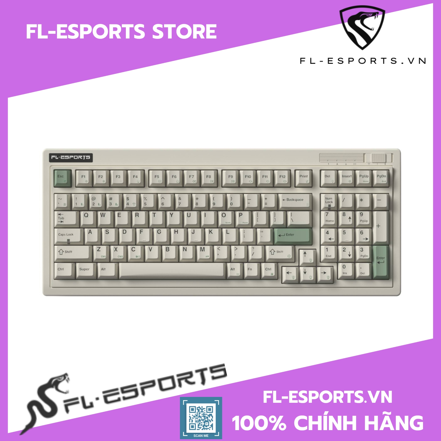 Bàn phím cơ FL-Esports OG98 3 Mode - Hàng chính hãng