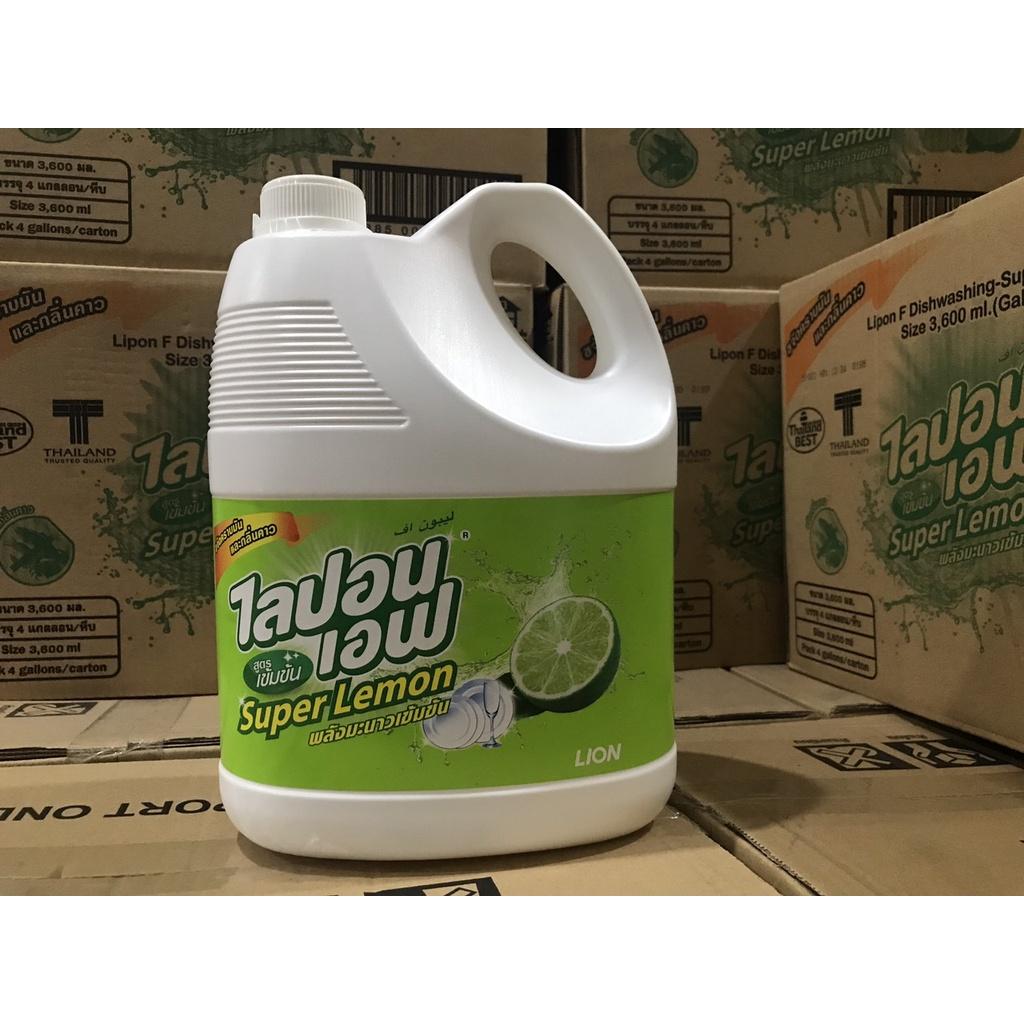 Nước rửa chén bát, ly tách Lipon hương chanh 3600ml (Super Lemon) Hàng Thái Lan